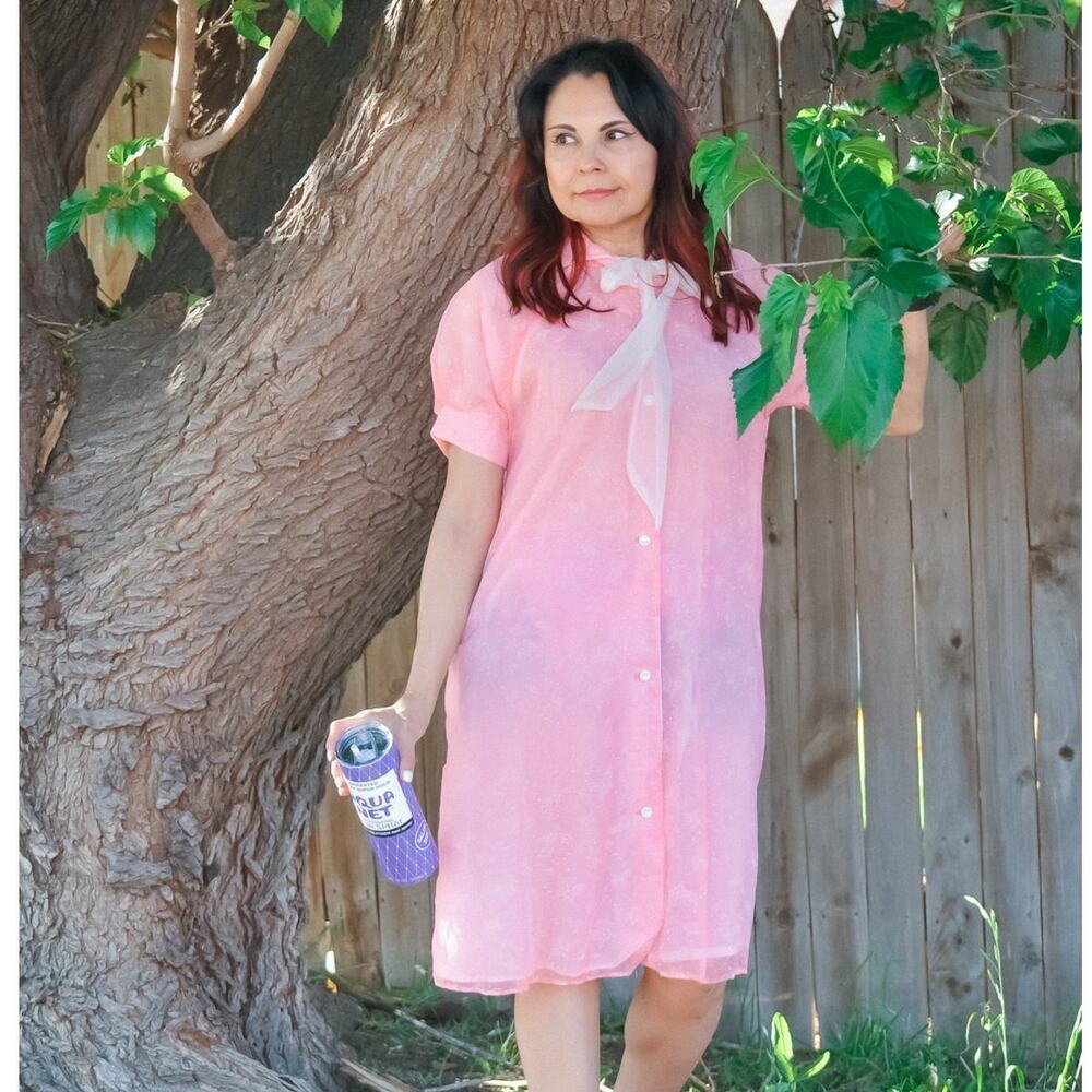 Vintage 1950's Charmode pink robe size small